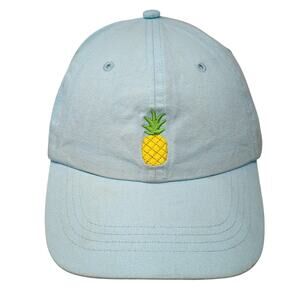 Pineapple Logo Strapback Baseball Cap Blue One Size Adjustable 6 Panel Gertex